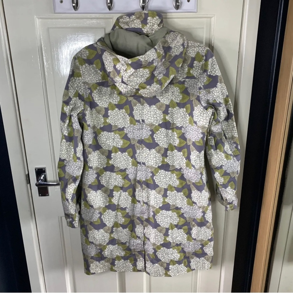 Seasalt UK 12 Seaside Mac Rain Coat Hydrangea 100% Cotton Hood Spring Floral - Picture 5 of 7